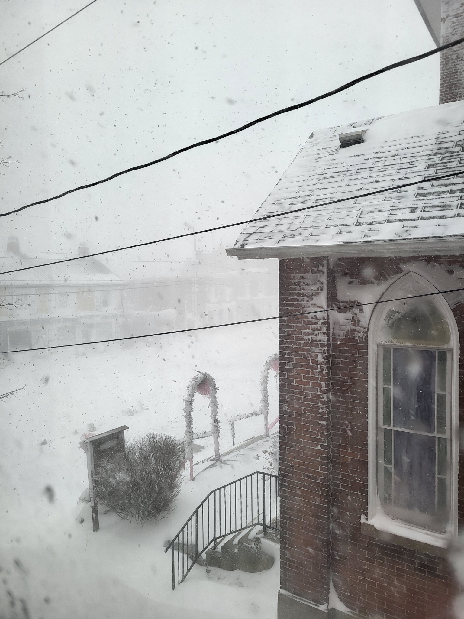 Congregation members gathering in fellowship at Bloomfield United Church